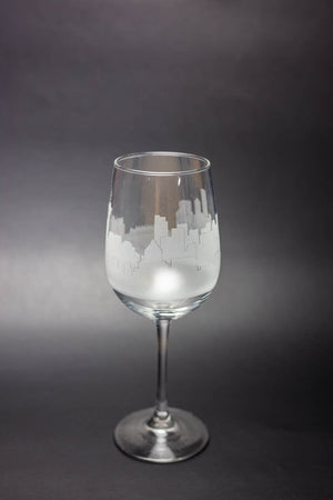 Vancouver Skyline Wine Glass Barware - Urban and Etched