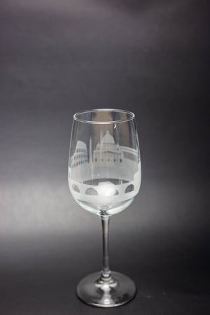 Rome Skyline Wine Glass Barware - Urban and Etched