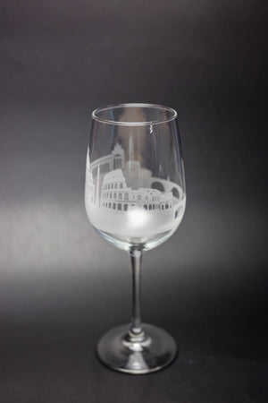 Rome Skyline Wine Glass Barware - Urban and Etched