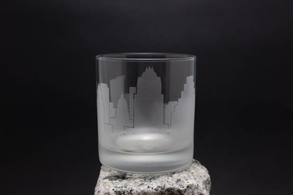 Austin, Texas Skyline Rocks Glass Barware