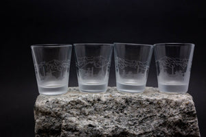 Kathmandu, Nepal Skyline set of 4 - 2 oz. shot glasses