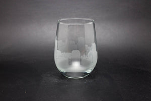 Salt Lake City, Utah Skyline Wine Glass Barware - Urban and Etched