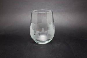 Salt Lake City, Utah Skyline Wine Glass Barware - Urban and Etched