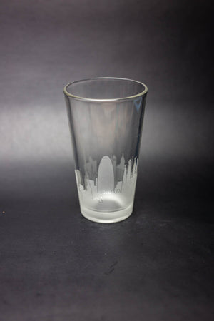 Barcelona, Spain Skyline  Pint Glass - Urban and Etched