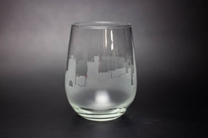 Cork, Ireland Skyline  Wine Glass - Urban and Etched