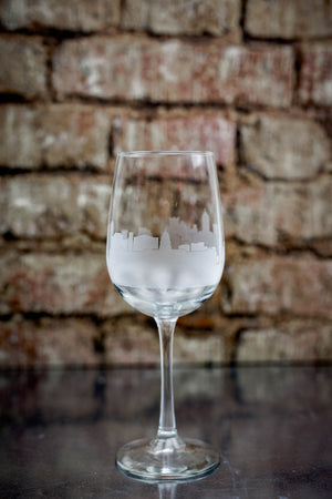 Dublin, Ireland Skyline  Wine Glass - Urban and Etched