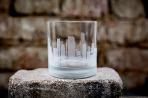 Chicago, Illinois Skyline Silhouette Rocks Glass - Urban and Etched