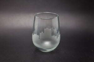 Chattanooga Skyline Wine Glass Barware - Urban and Etched