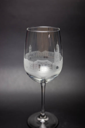 Columbia, Missouri Skyline  Wine Glass - Urban and Etched