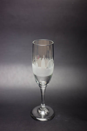 London Skyline Champagne Flute - Urban and Etched