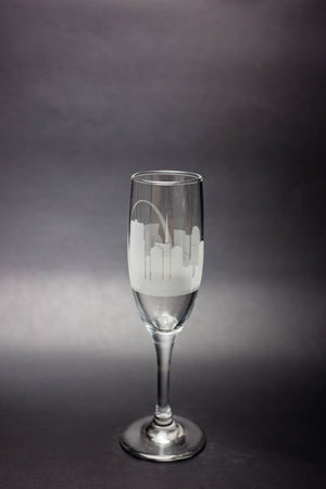 St. Louis, Missouri Skyline  Champagne Flute - Urban and Etched