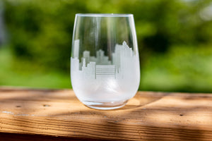 New Haven Skyline Wine Glass Barware - Urban and Etched