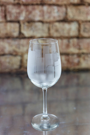 Birmingham Skyline Wine Glass Barware - Urban and Etched