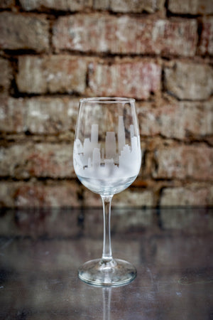 Los Angeles Skyline Wine Glass Barware - Urban and Etched