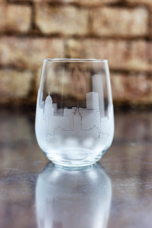 Buffalo Skyline Wine Glass Barware - Urban and Etched