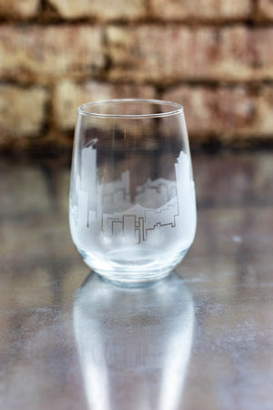 Auckland Skyline Wine Glass Barware - Urban and Etched