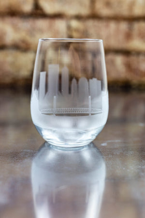 Jacksonville Skyline Wine Glass Barware - Urban and Etched