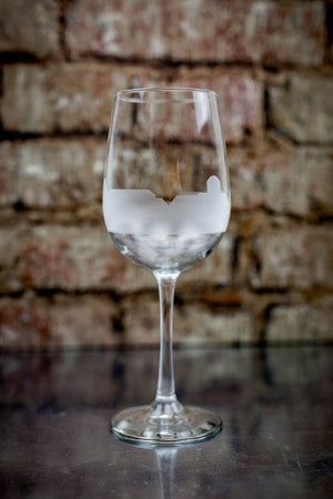 Newport, Rhode Island Skyline Wine Glass Barware - Urban and Etched