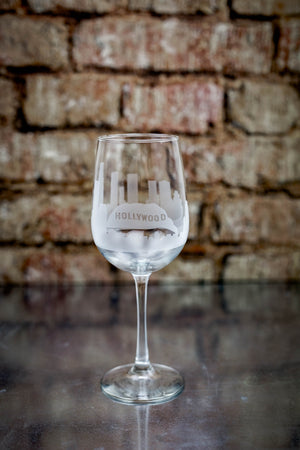 Los Angeles Skyline Wine Glass Barware - Urban and Etched