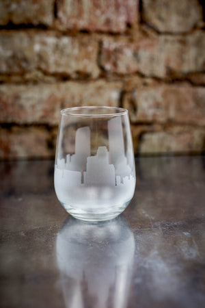 Grand Rapids Skyline Wine Glass Barware - Urban and Etched