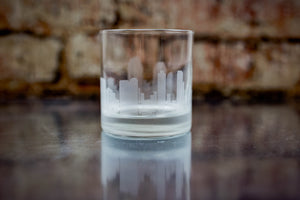 San Diego  Skyline Rocks Whiskey Glass  Barware - Urban and Etched