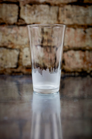 Leon Mexico Skyline Pint Glass Barware - Urban and Etched