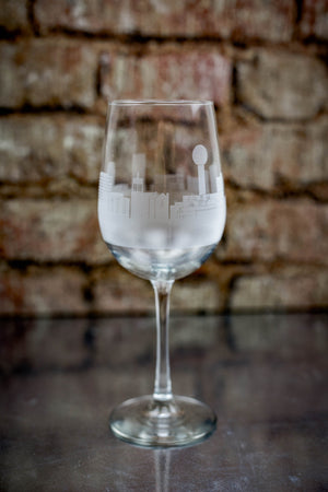 Knoxville Skyline Wine Glass Barware - Urban and Etched