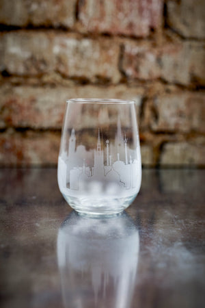Stockholm Skyline Wine Glass Barware - Urban and Etched