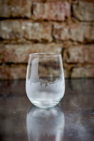 Grand Rapids Skyline Wine Glass Barware - Urban and Etched
