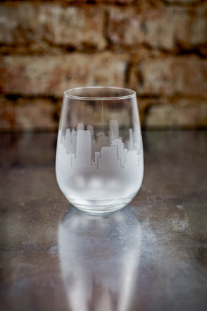 Sacramento Skyline Wine Glass Barware - Urban and Etched