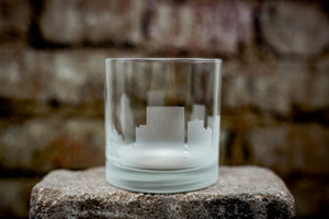 Portland, Oregon  Skyline Rocks Glass Barware - Urban and Etched