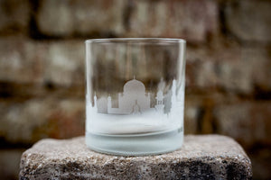 Hyderabad Skyline Rocks Glass Barware - Urban and Etched