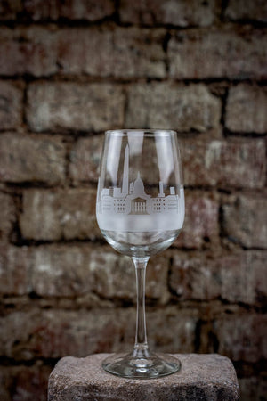 Buenos Aires Skyline Wine Glass Barware - Urban and Etched