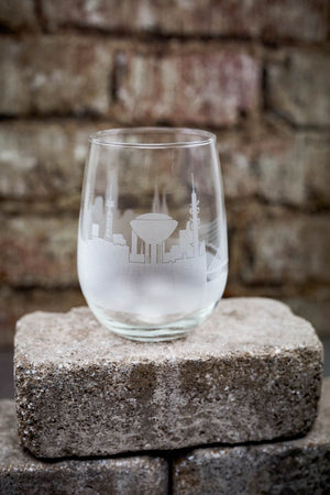 Helsinki Skyline Wine Glass Barware - Urban and Etched
