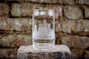 Detroit Skyline Glass Can Coffee Cup - Urban and Etched