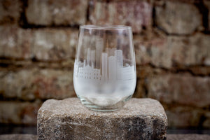 Monaco Skyline Wine Glass Barware - Urban and Etched