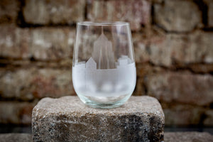 Roanoke Skyline Wine Glass Barware - Urban and Etched