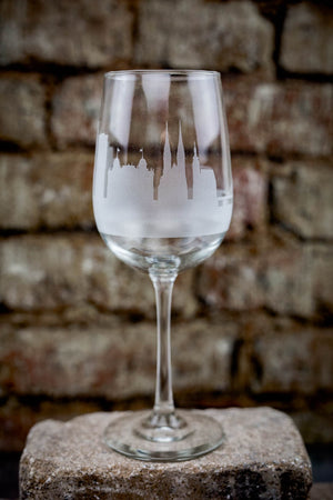 Zagreb Skyline Wine Glass Barware - Urban and Etched