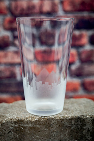 Cairo Skyline Pint  Glass Barware - Urban and Etched