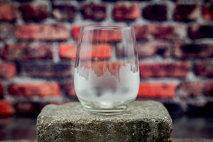 Leon Skyline Wine Glass Barware - Urban and Etched