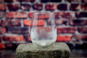 Leon Skyline Wine Glass Barware - Urban and Etched