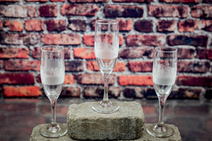 Custom Request Skyline Champagne Flute  Barware - Urban and Etched