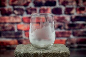 Liverpool Skyline Wine Glass Barware - Urban and Etched