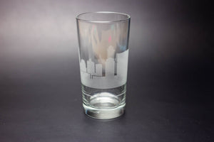 Nashville Skyline Etched Tom Collins Highball Cocktail Glass - Urban and Etched
