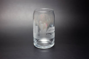 Los Angeles Skyline Glass Can Coffee Cup - Urban and Etched