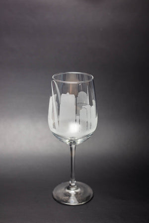 St. Louis Skyline Wine Glass Barware - Urban and Etched
