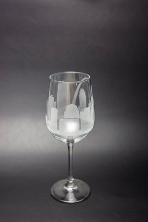 St. Louis Skyline Wine Glass Barware - Urban and Etched