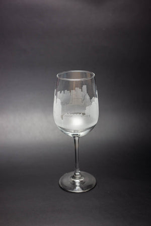 Vancouver Skyline Wine Glass Barware - Urban and Etched