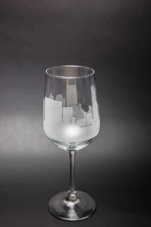 Nashville Skyline Wine Glass Barware - Urban and Etched