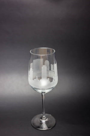 Nashville Skyline Wine Glass Barware - Urban and Etched